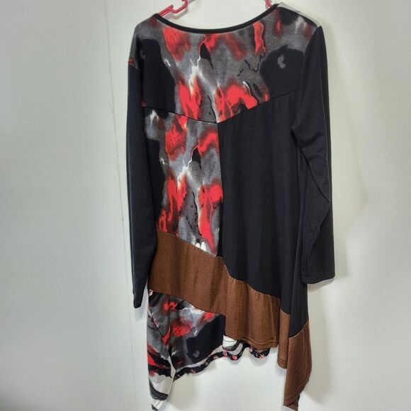 Highness Women 1X Asymmetrical Tunic Dress Art Wear Patchwork Lagenlook - Picture 5 of 11